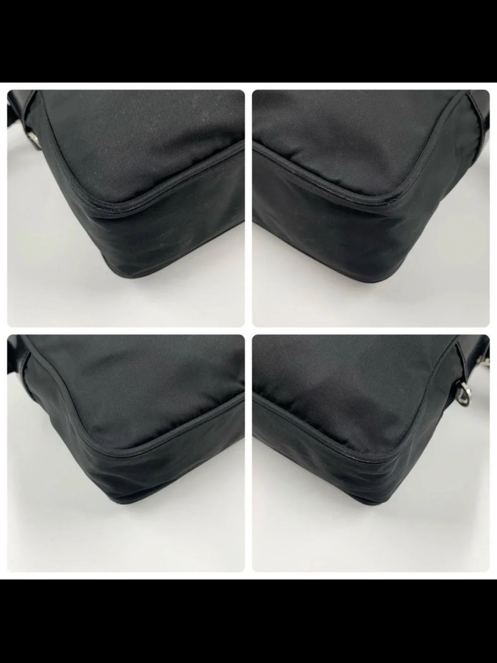 Prada Black Nylon Messenger Bag with Triangle Logo